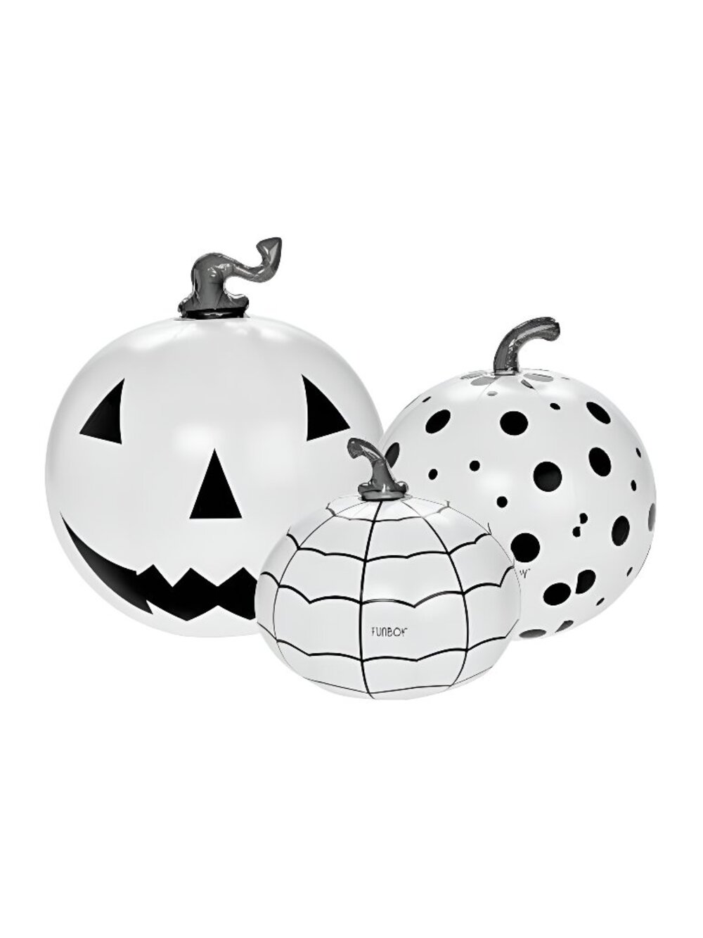 FUNBOY Giant Inflatable LED Halloween Pumpkins, Black & White 3-Pack